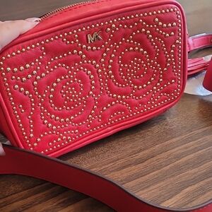 Michael Kors Red Studded Crossbody Bag